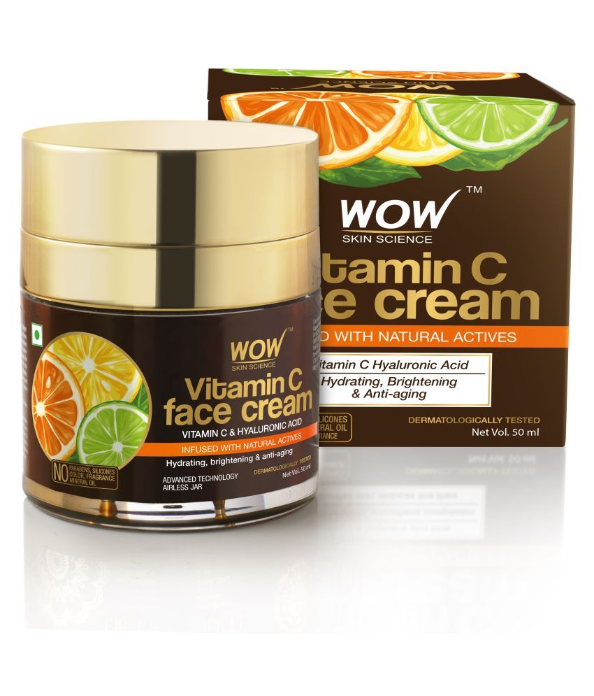 WOW Skin Science Vitamin C Face Cream Oil Free, Quick Absorbing For