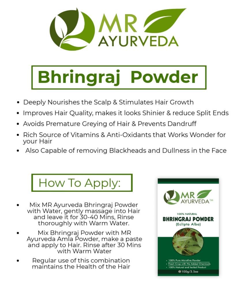 MR Ayurveda Bhringraj Powder Hair Growth Hair Scalp Treatment 200 g
