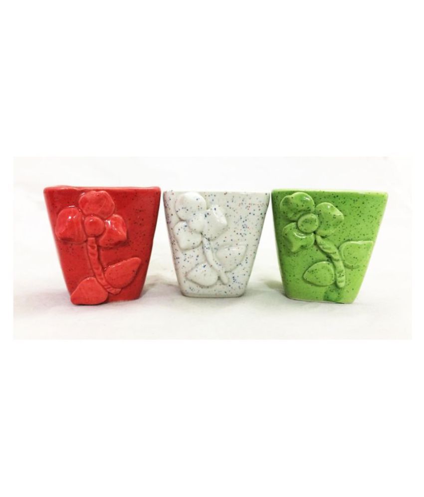 Metier Decorated Mini Clay pots for Home Outdoor Ceramic Planters