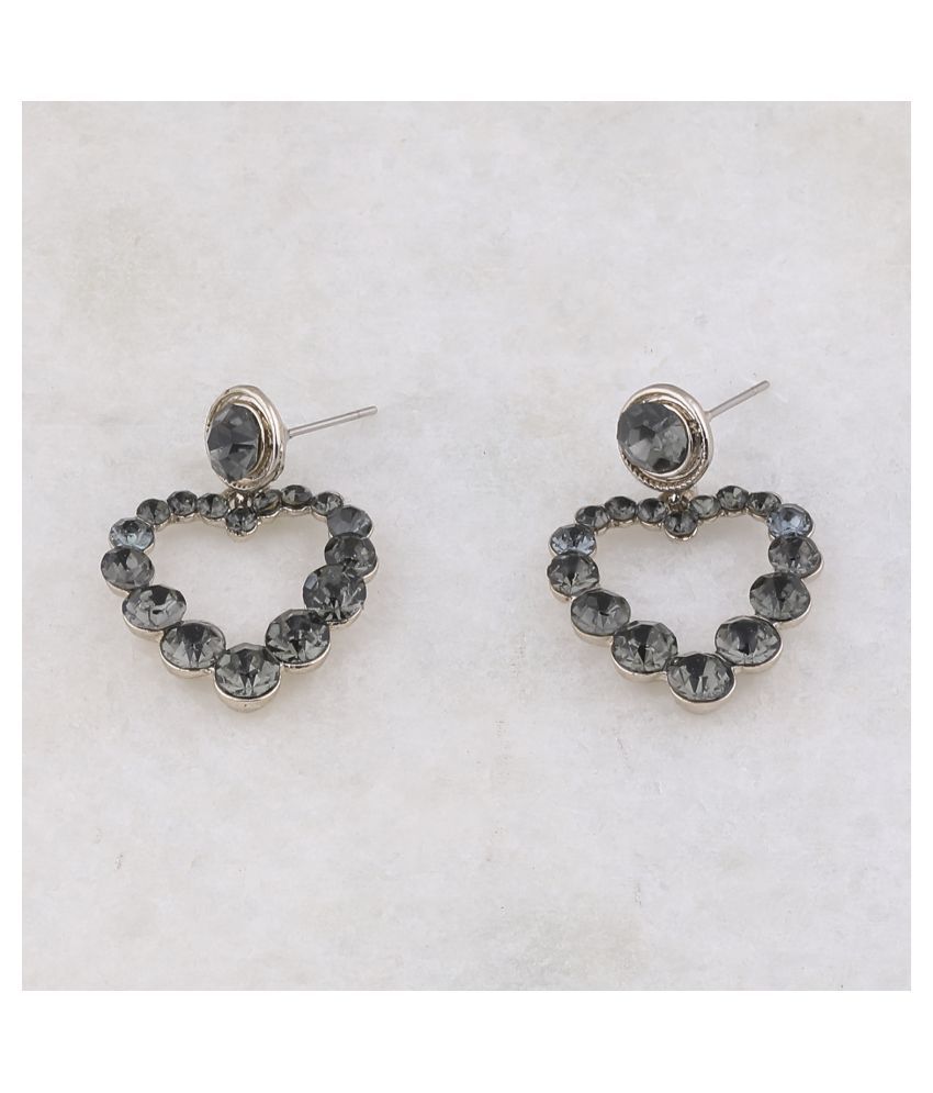     			SILVER SHINE Fashion Delicated Patry Wear Diamond Heart Shape Earring For Women Girl