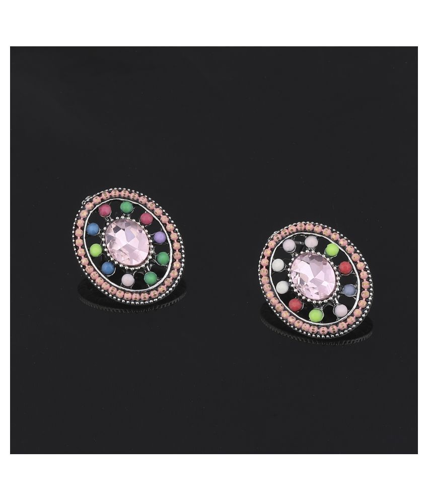     			SILVER SHINE Party Wear multi Diamond Stud  Earring For Women Girl