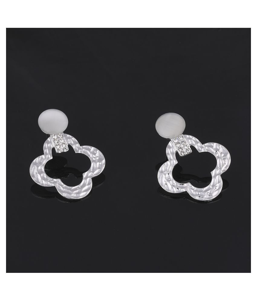     			SILVER SHINE Silver Plated Charm Party Wear Drop Earring For Women Girl
