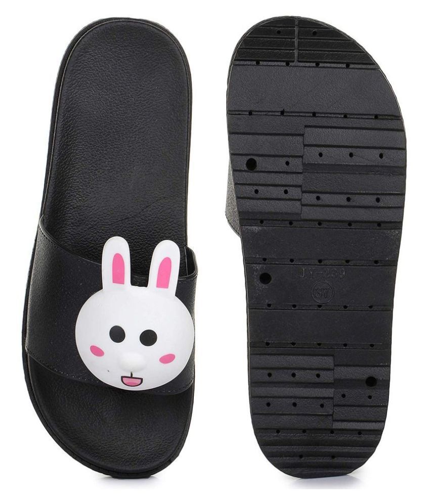 SWIKKY Black Slippers Price in India Buy SWIKKY Black Slippers Online