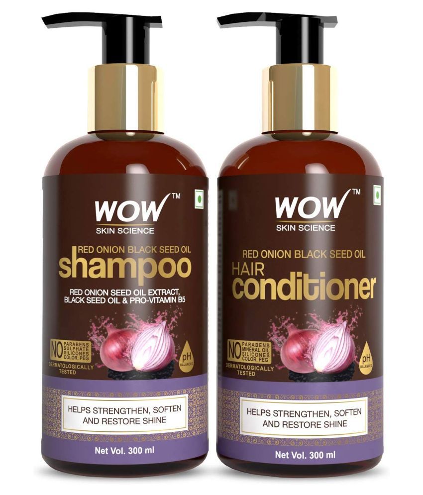 WOW Skin Science Red Onion Black Seed Oil Shampoo & Conditioner Kit ...