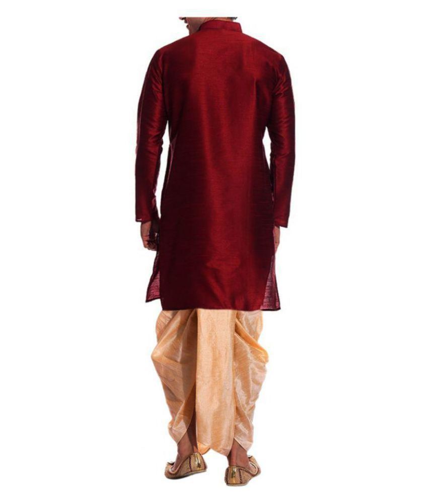 maroon shirt with dhoti