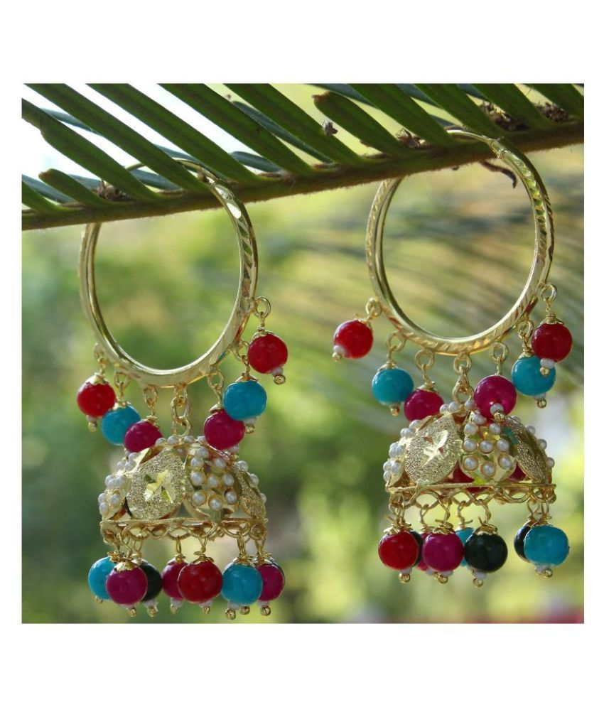     			Darshini Designs Multi-color Beads Jhhumki Earrings For Women And Girls