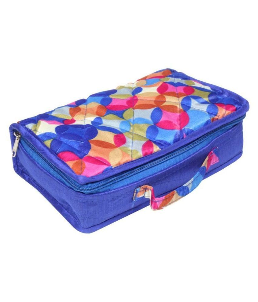 PrettyKrafts Jewellery Kit Digital Prints, Travel Easy with Jewellery Organiser_Blue