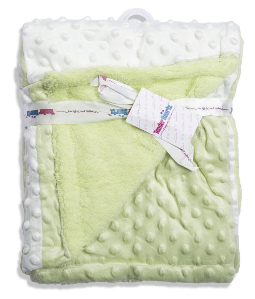 green fleece baby blanket