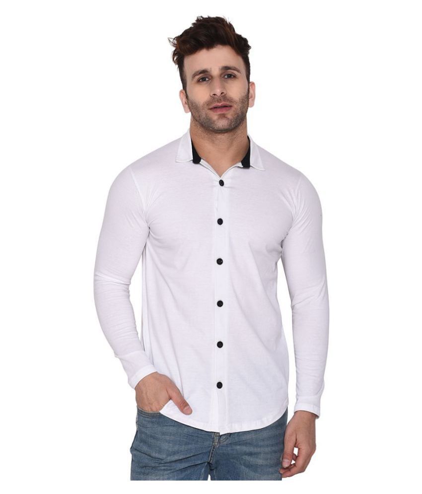     			Tfurnish Cotton Blend White Shirt