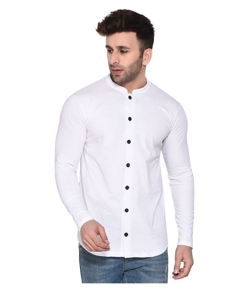     			Tfurnish Cotton Blend White Shirt