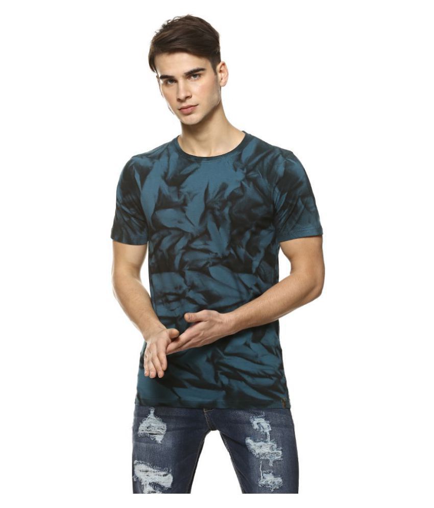 Campus Sutra Cotton Blue Printed T-Shirt - Buy Campus Sutra Cotton Blue ...