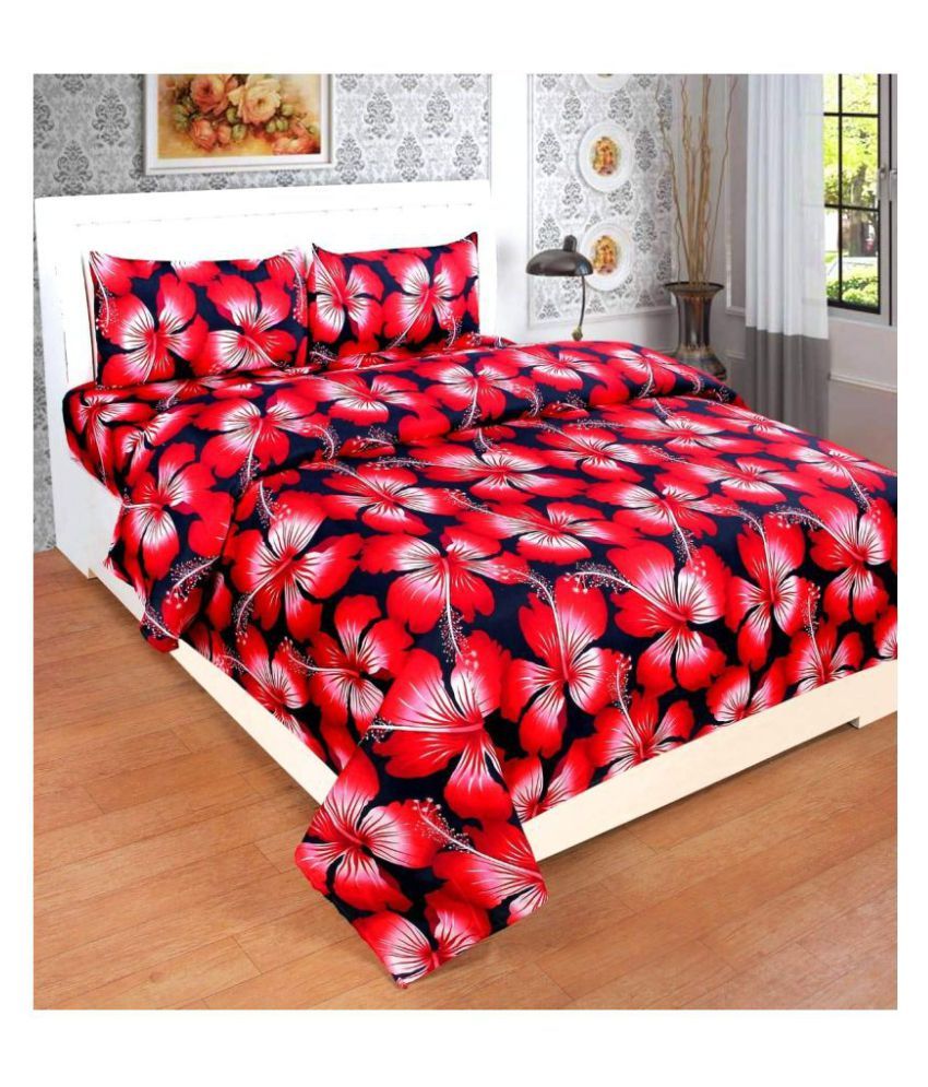 KS21 Homes Poly Cotton Double Bedsheet with 2 Pillow Covers Buy KS21