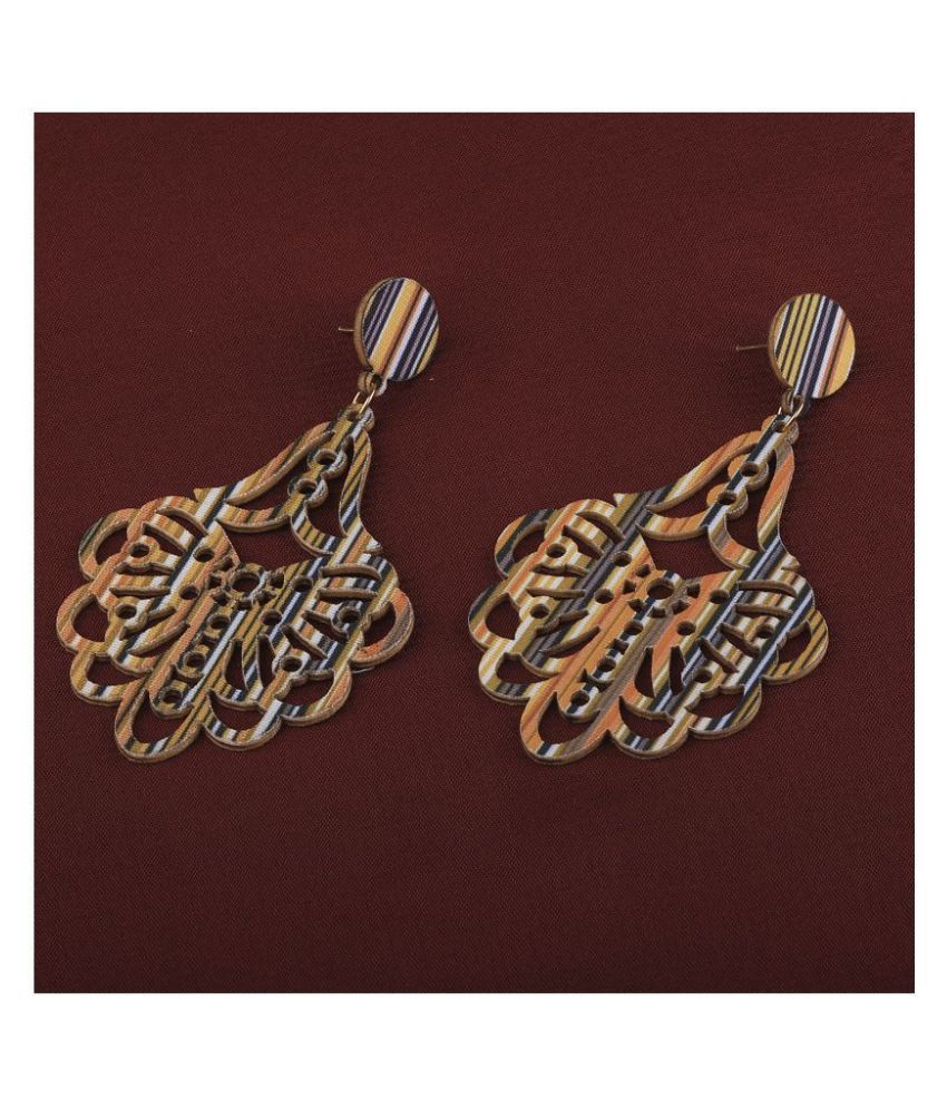     			SILVER SHINE Attractive  Ethnic  Wooden Light Weight Earrings for Girls and Women.