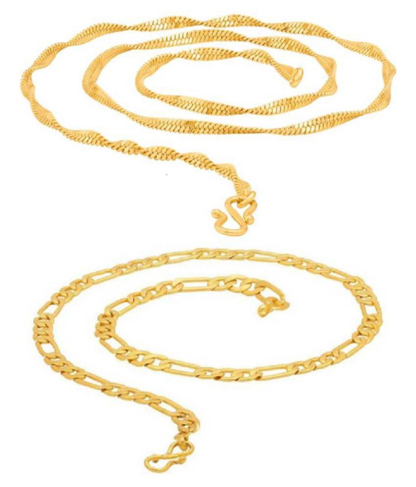     			Shine Art Disko and Sachin Gold Plated Combo of 2 Chain for Men Women and Boys