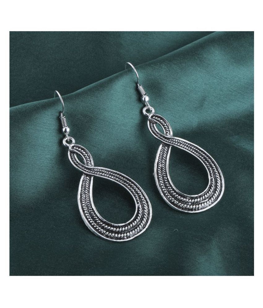     			Silver Shine Ravishing Silver Fashionable Ethnic Drop Earring For Girls And Women