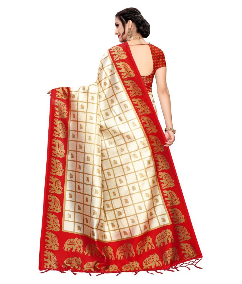 SHIVGAMI SAREES Red Mysore Silk Saree - Buy SHIVGAMI SAREES Red Mysore ...