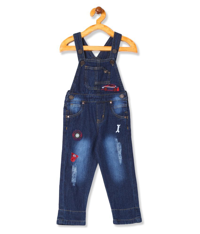 Donuts Blue Denim Dungaree Sets For Baby Boy ( Pack of 1 ) Buy