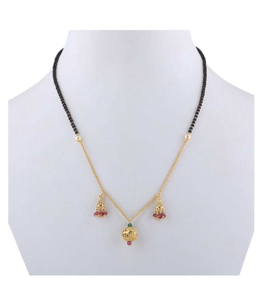     			SILVER SHINE Attractive Gold Plated Chain Pandent Designer Mangalsutra For Women