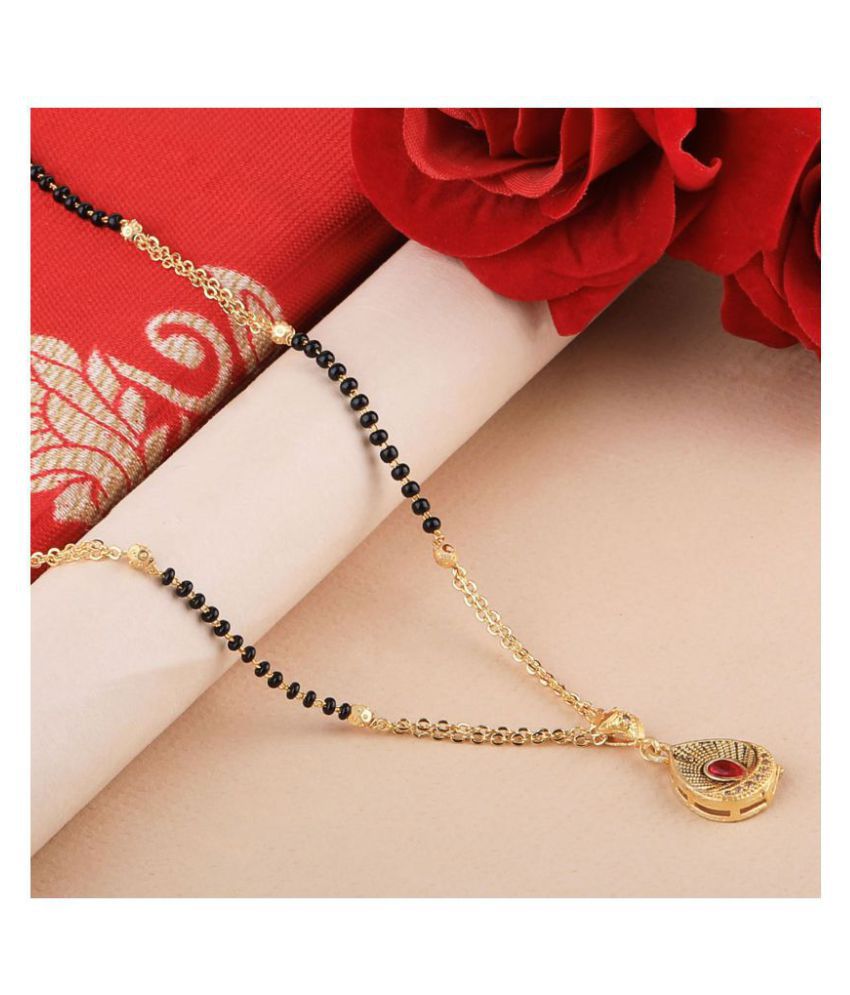     			SILVER SHINE Gold Plated Daily Wear Simple Designer Pandent Mangalsutra For Women