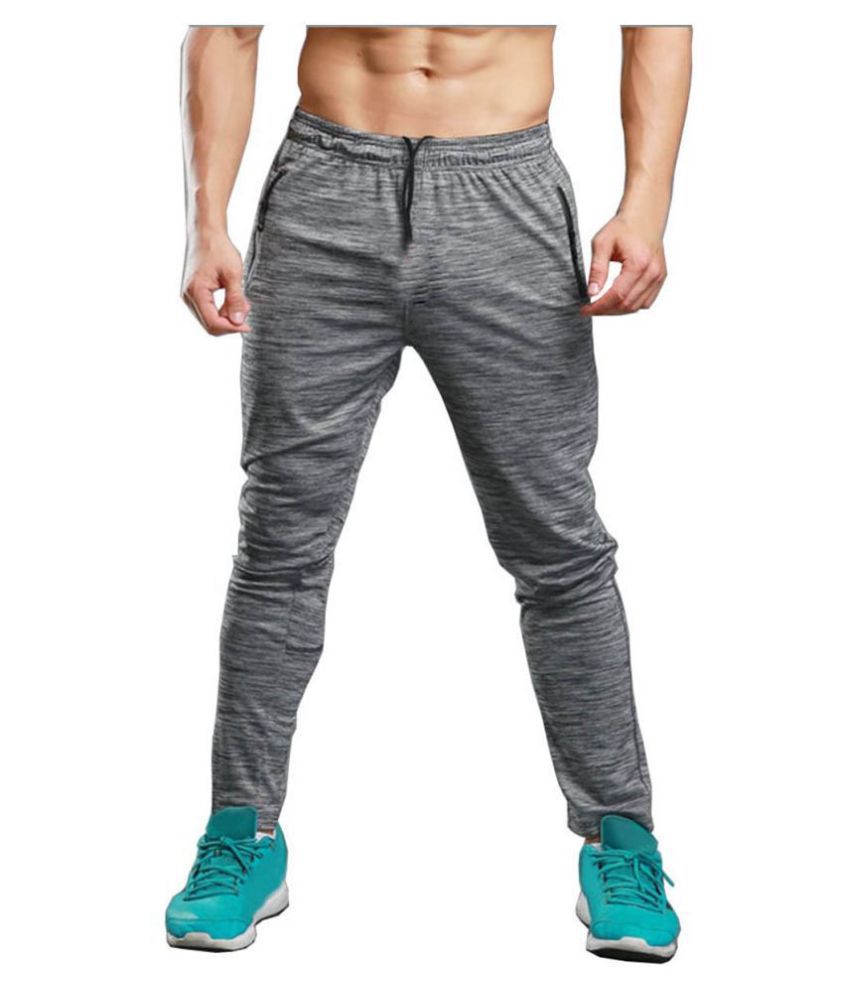 Zesteez Grey Men Ultra Stretchable Gym-Workout Track Pants in stretchable Fabric