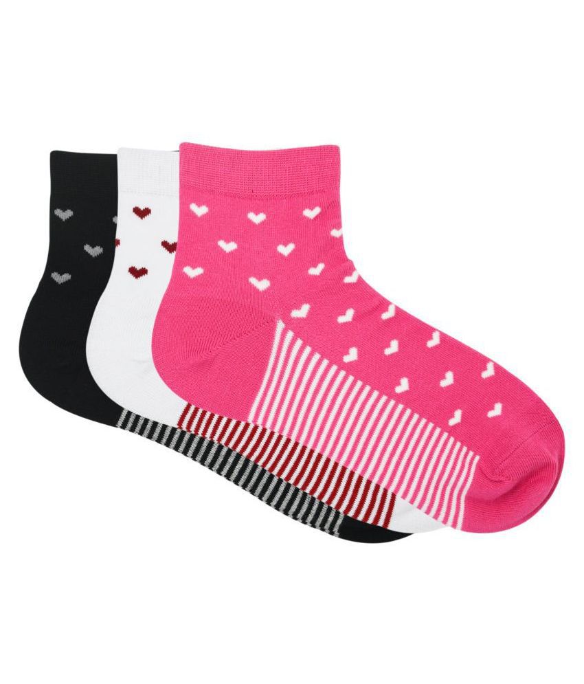 Balenzia - Multicolor Cotton  Women's Ankle Length Socks ( Pack of 3 )