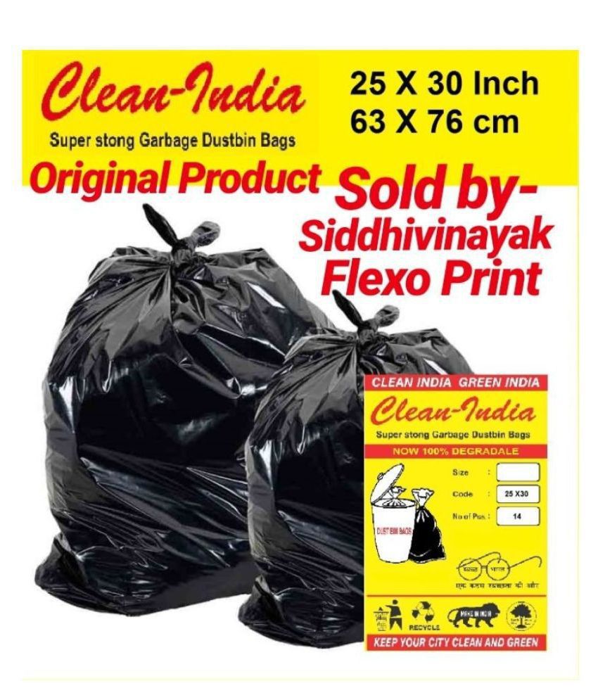     			C-I - Large 28 pcs - 25X30 Black Disposable Garbage Trash Waste Dustbin Bags of 63cm x 76cm | pack of 2 X 14 bags - total 28 pcs