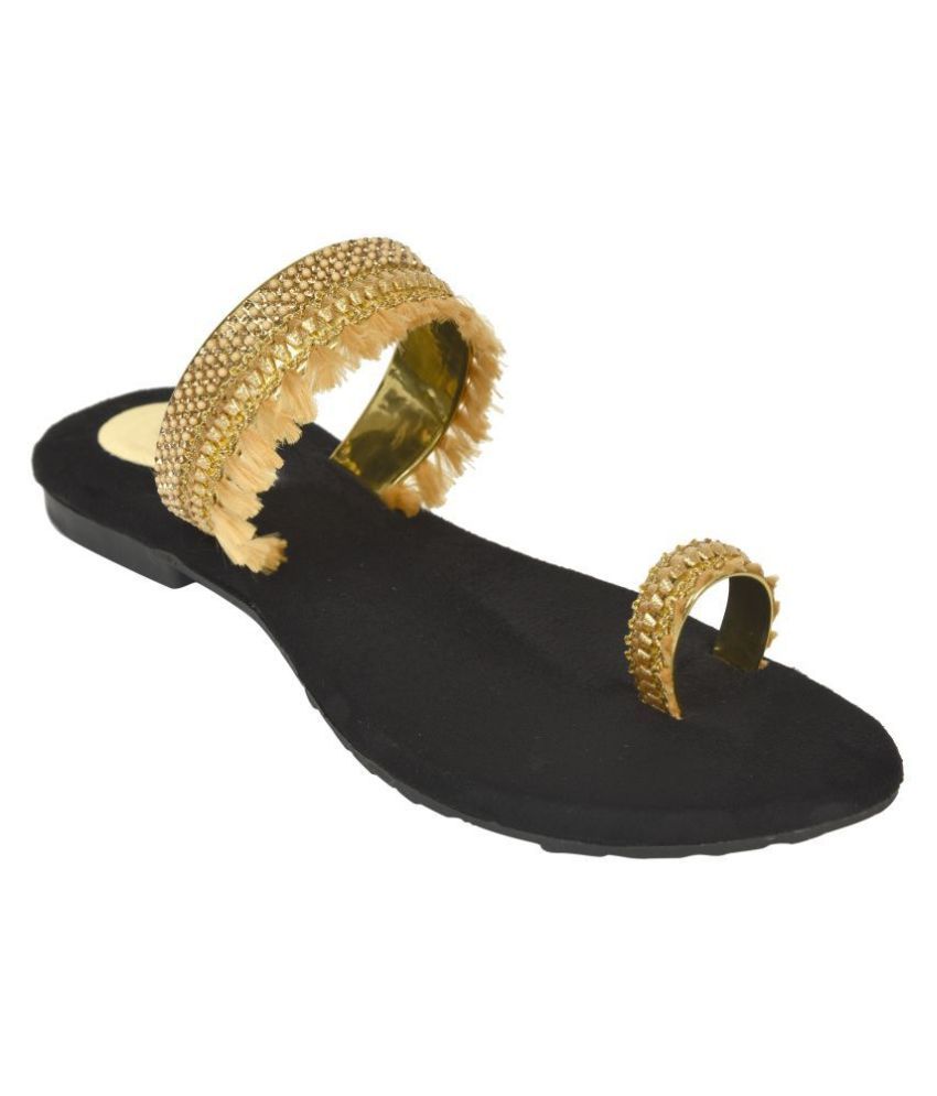 beige studded flats