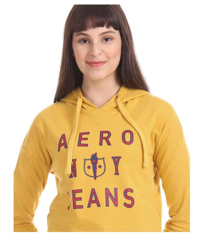 Buy Aeropostale Cotton Yellow Hooded Sweatshirt Online at Best Prices ...