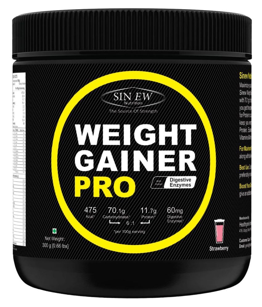 Sinew Nutrition Weight Gainer Pro with Digestive Enzymes, 300 gm Weight