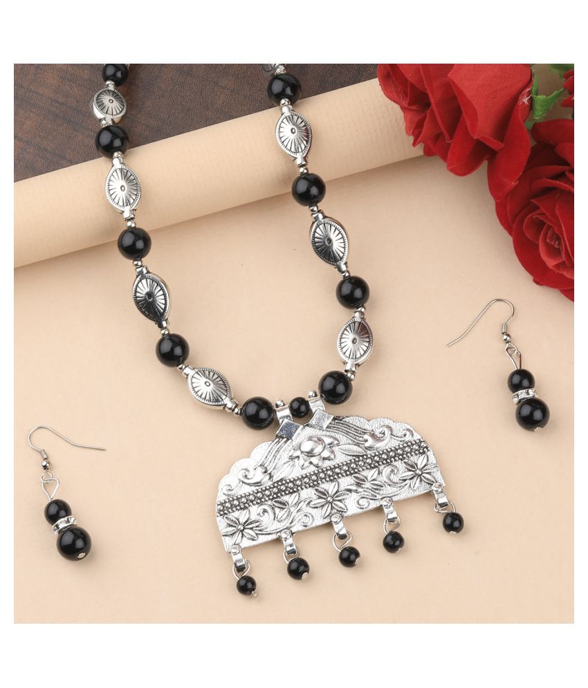     			Silver Shine Alloy Silver Contemporary Contemporary/Fashion Antique Necklaces Set