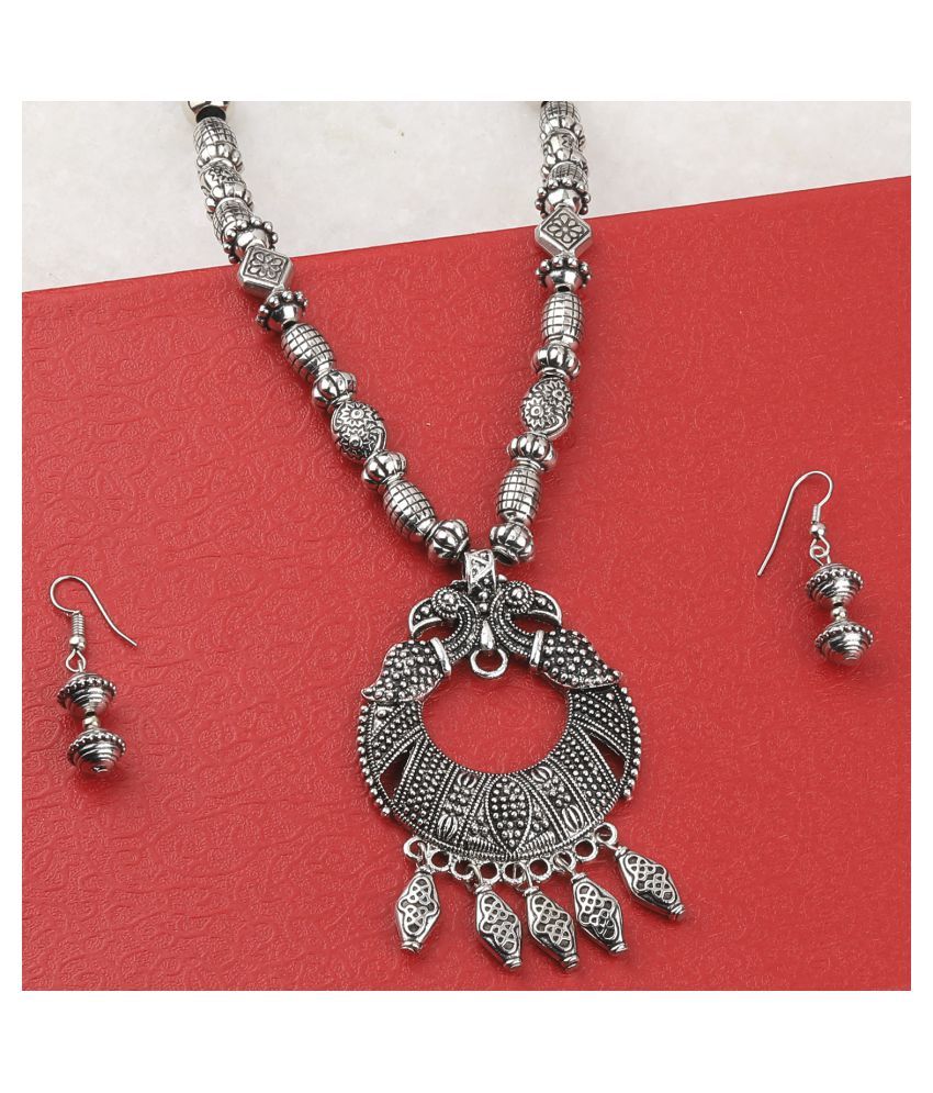     			Silver Shine Alloy Silver Contemporary Contemporary/Fashion Antique Necklaces Set