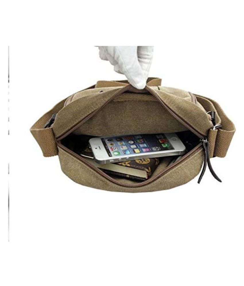 Aeoss Leisure Small Khaki Canvas Casual Messenger Bag Buy Aeoss