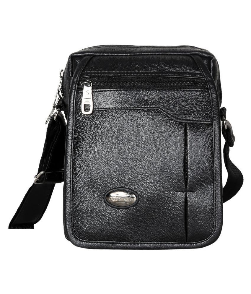     			Goodwin Black P.U. Casual Messenger Bag