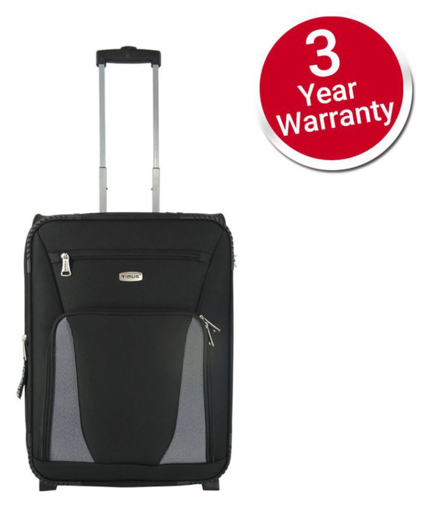 Timus Morocco Upright 55Cms PolyesterBLack 4 Wheel Trolley Suitcase(Cabin Luggage)