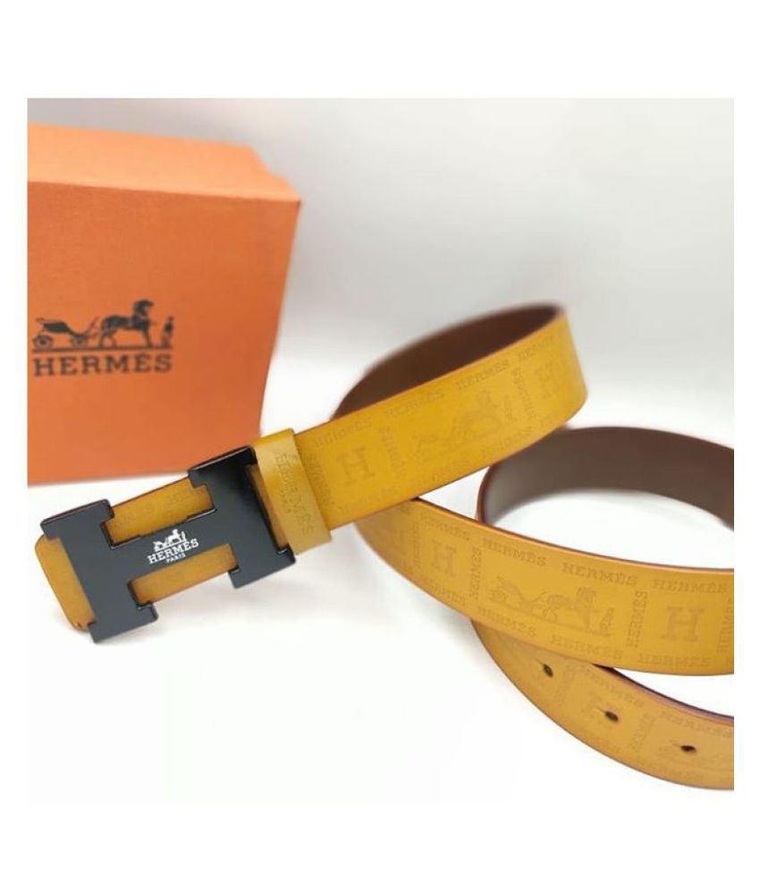 Hermes Yellow Leather Casual Belt: Buy Online at Low Price in India - Snapdeal