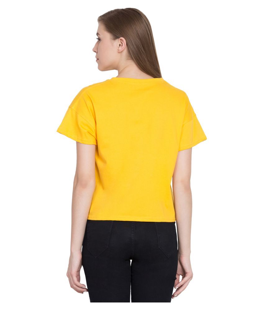 AmericanElm Cotton Crop Tops Yellow Buy AmericanElm Cotton Crop