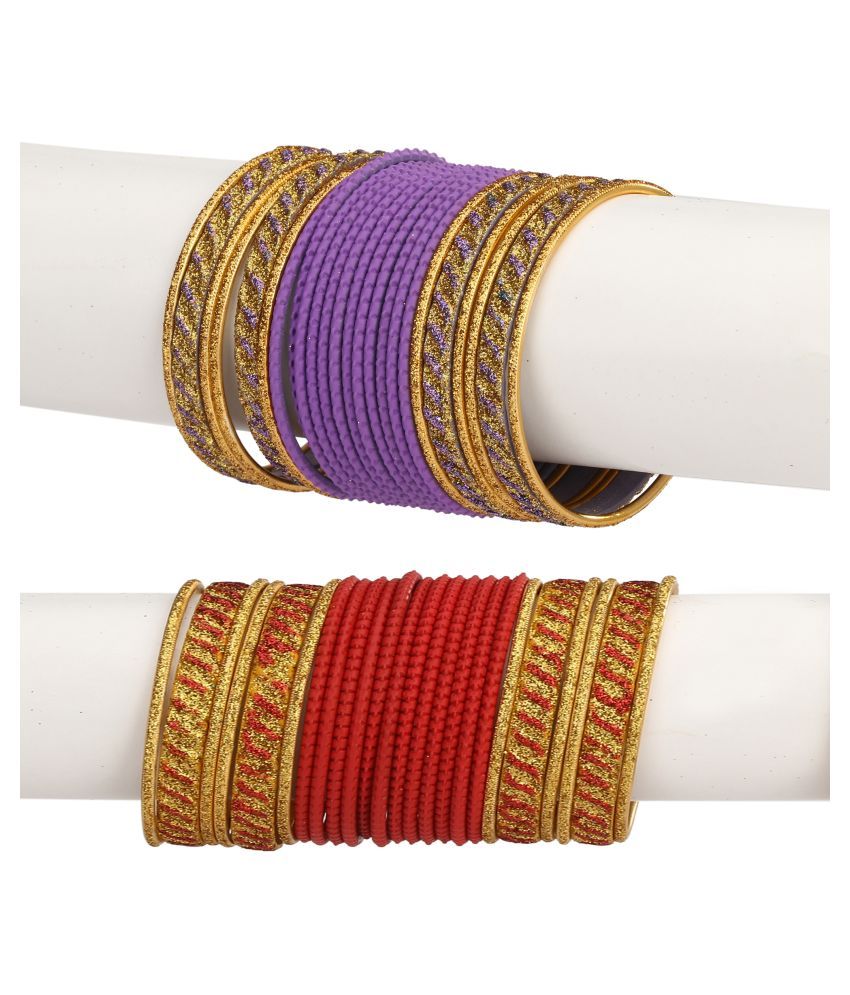     			AFAST Colorful Combo Of 2 Metal Bangle Set, For Party And Daily Use, 24 Bangle Each Color