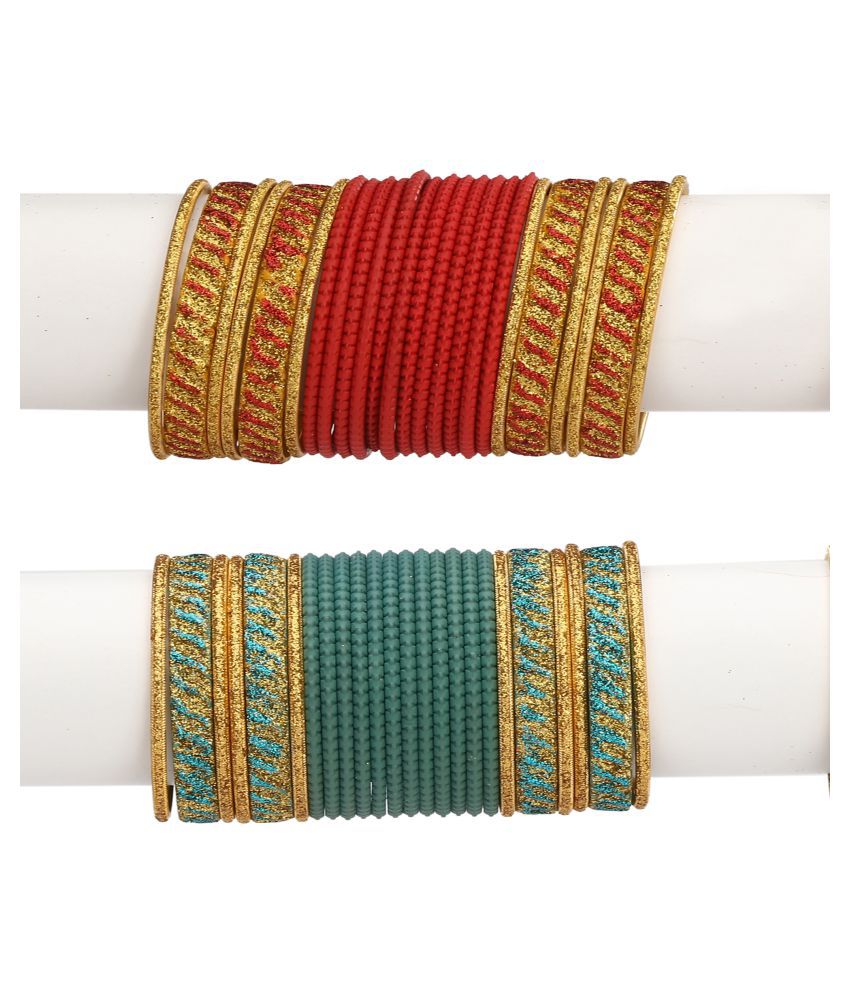    			Afast Red And Blue Bangles Pack Of 2