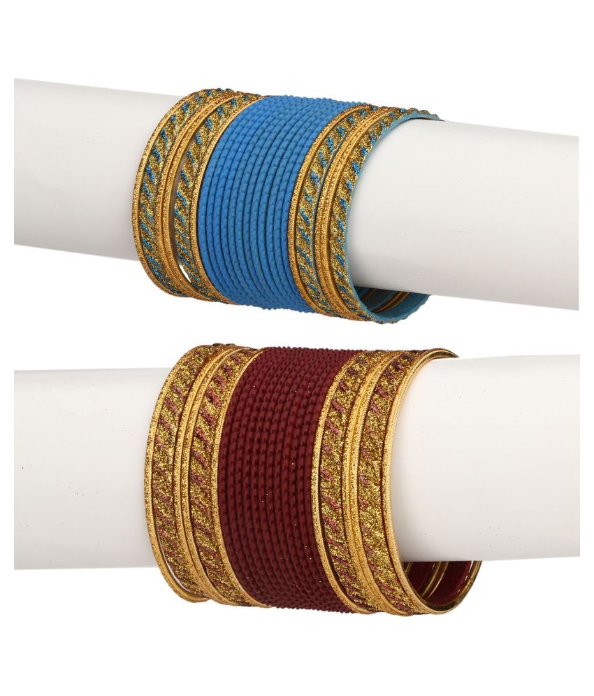     			AFAST Colorful Combo Of 2 Metal Bangle Set, For Party And Daily Use, 24 Bangle Each Color