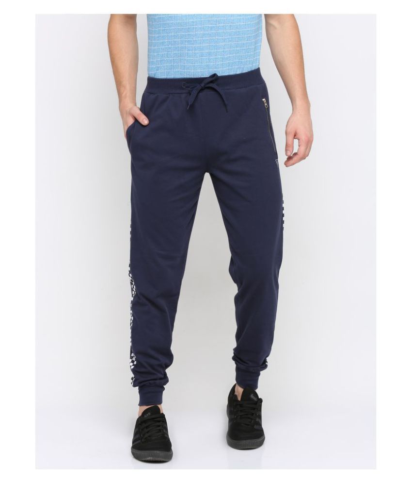 BULLMER Navy Cotton Joggers - Buy BULLMER Navy Cotton Joggers Online at ...