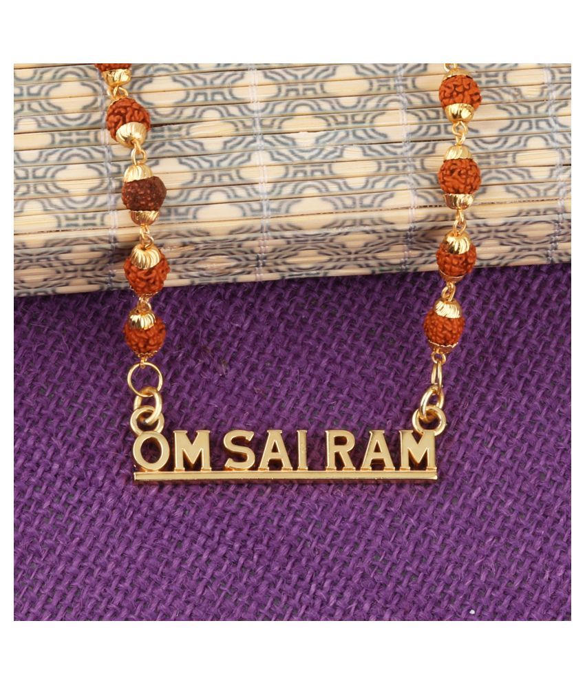SILVER SHINE Gold Plated Rudraksh Mala 