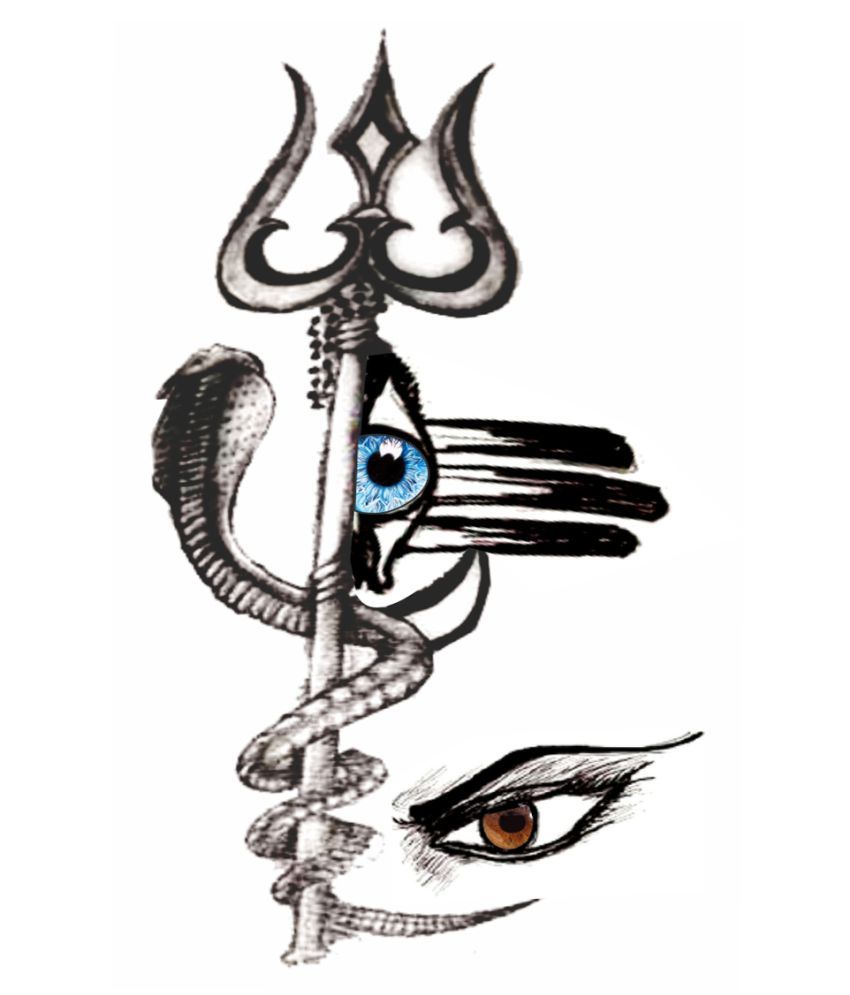 Ordershock Shiva Trishul Eye Waterproof Temporary Body Tattoo: Buy ...