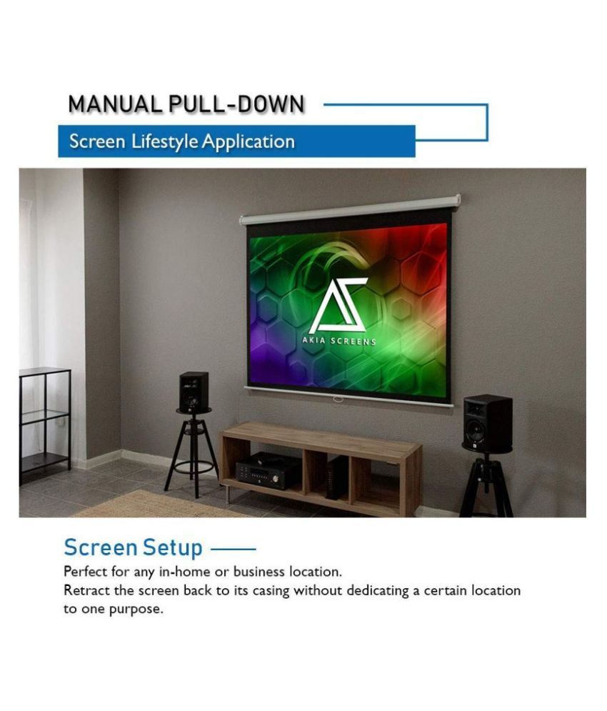 Buy AKIA SCREENS AKM84X Manual Self Lock Projector Screen Online at
