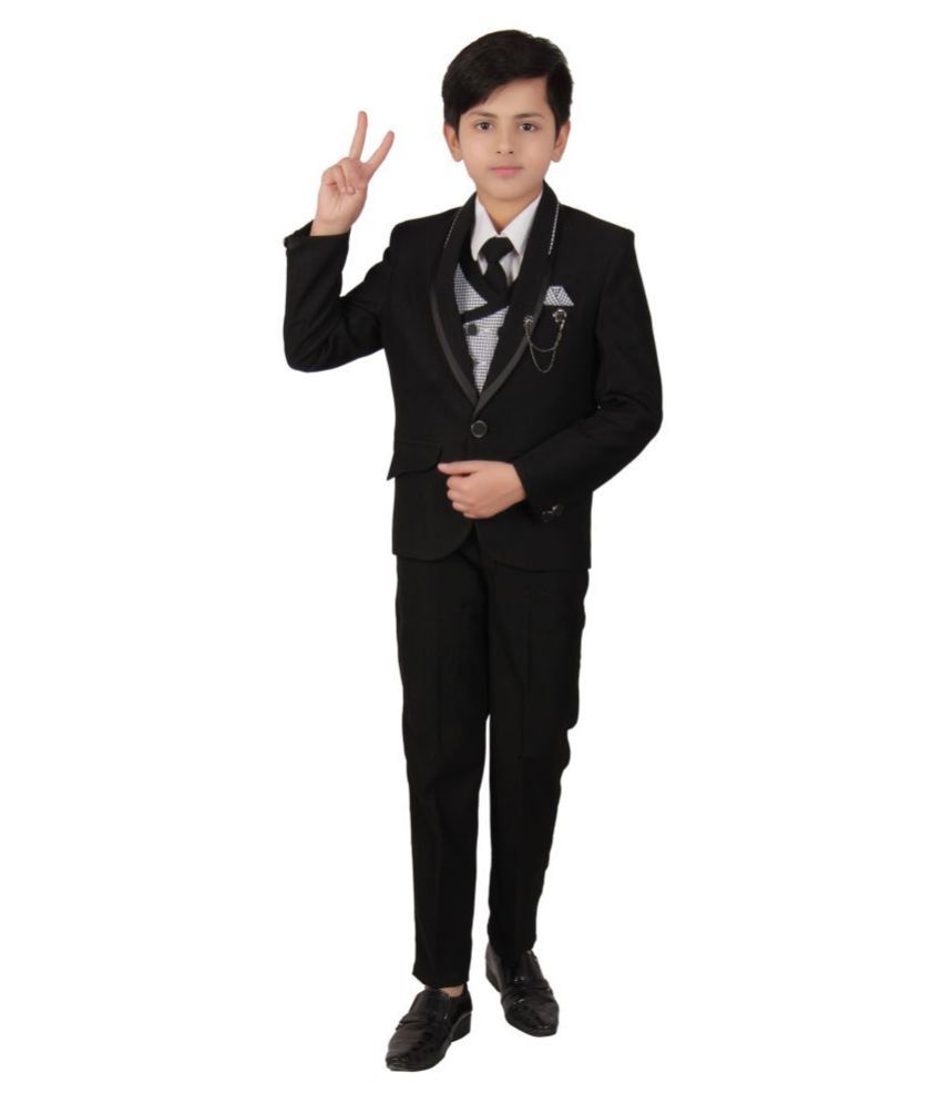 black coat and tie