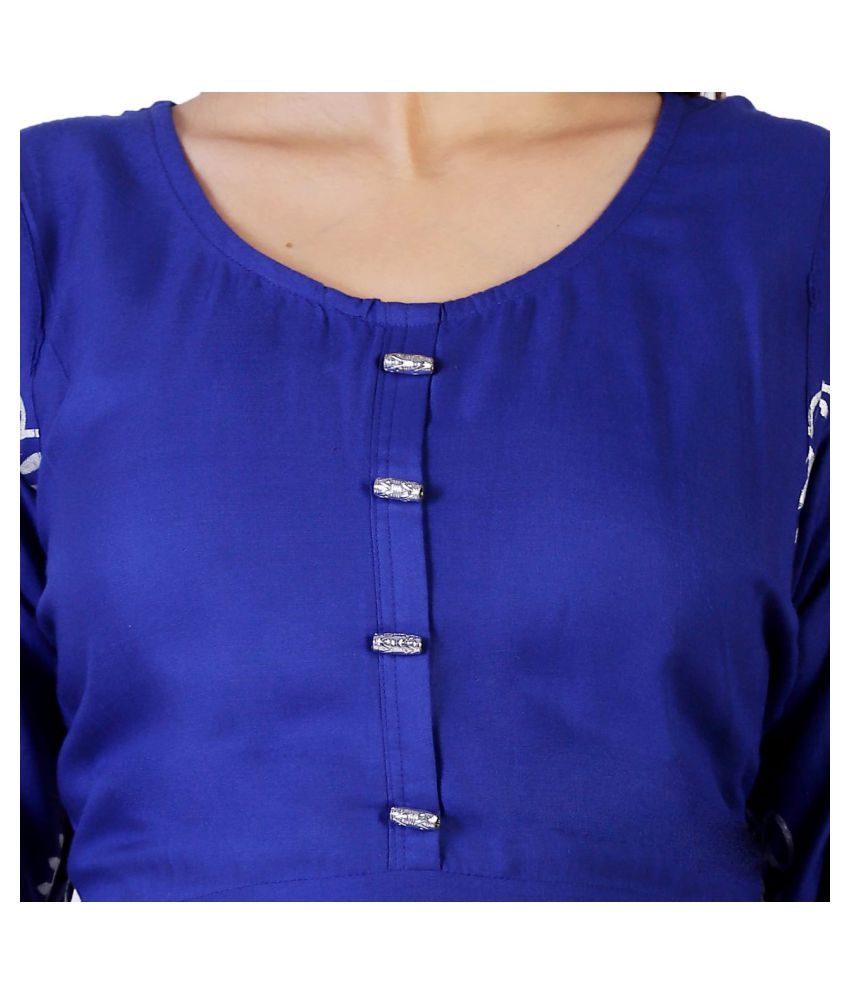 blue frock kurti