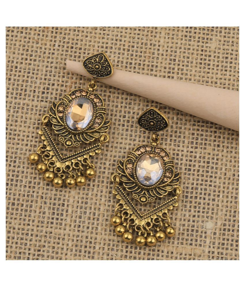     			SILVER SHINE Atrractive Delicated Patry Wear Golden Dangle Earring For Women Girl