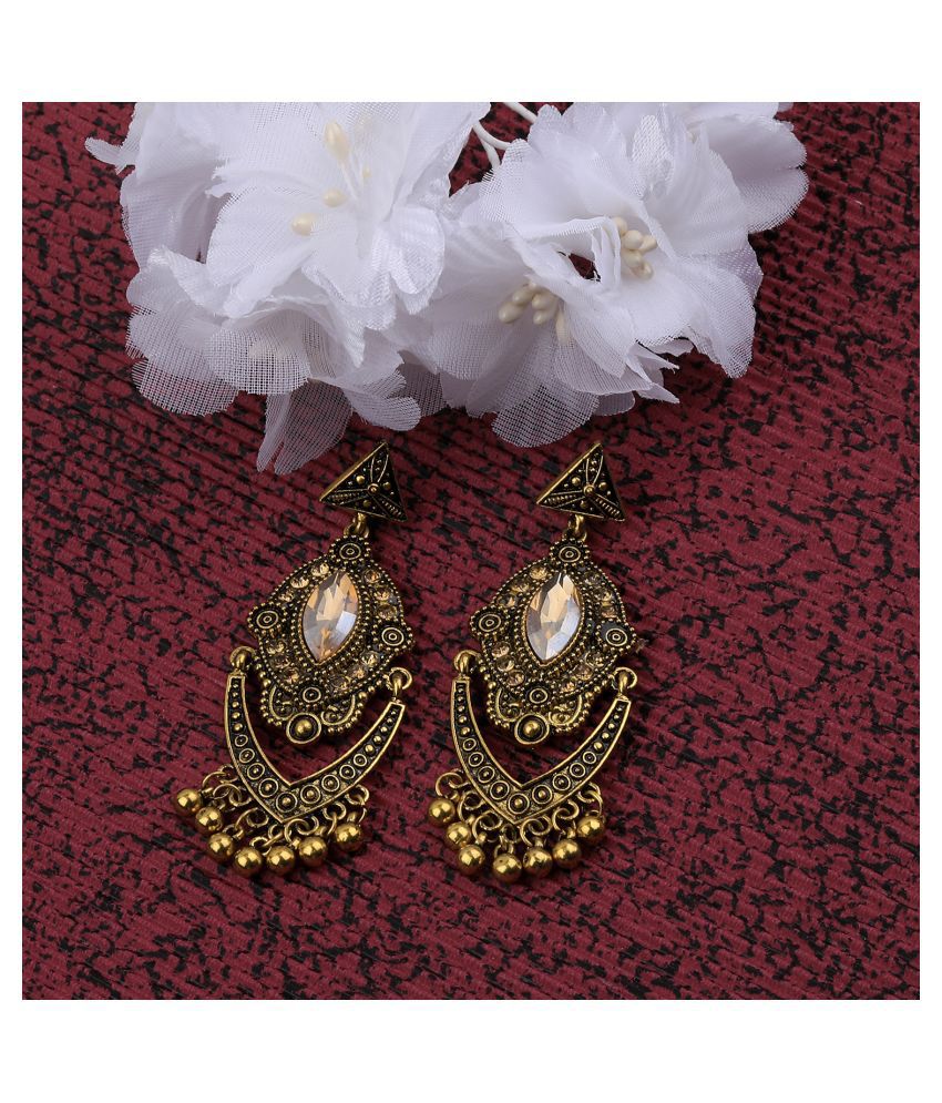     			SILVER SHINE Fashion Delicated Patry Wear Golden Dangle Earring For Women Girl