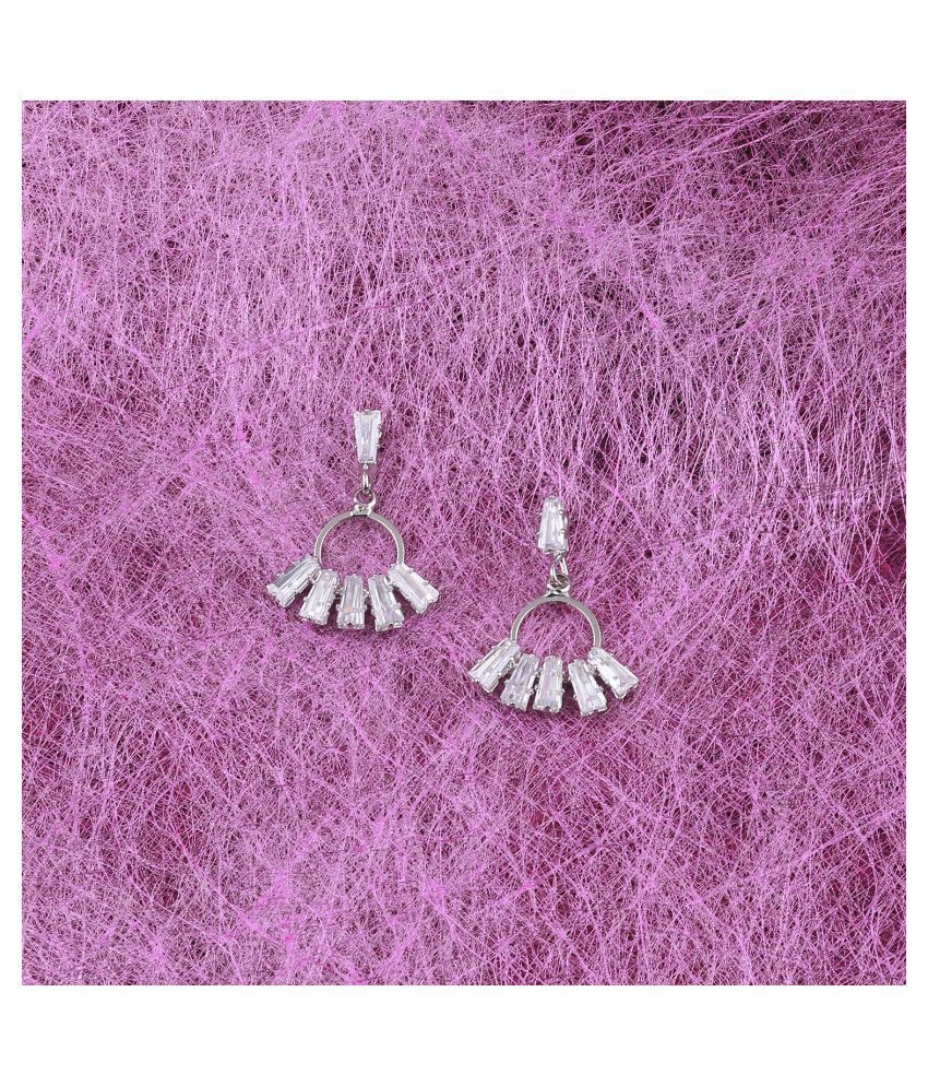     			SILVER SHINE Silver Plated Delicated Stylish Stud Earring For Women Girl