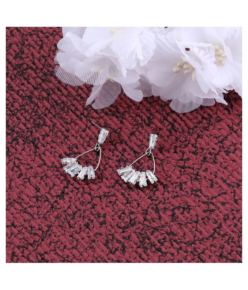     			SILVER SHINE Silver Plated Party Wear Stylish Stud Earring For Women Girl