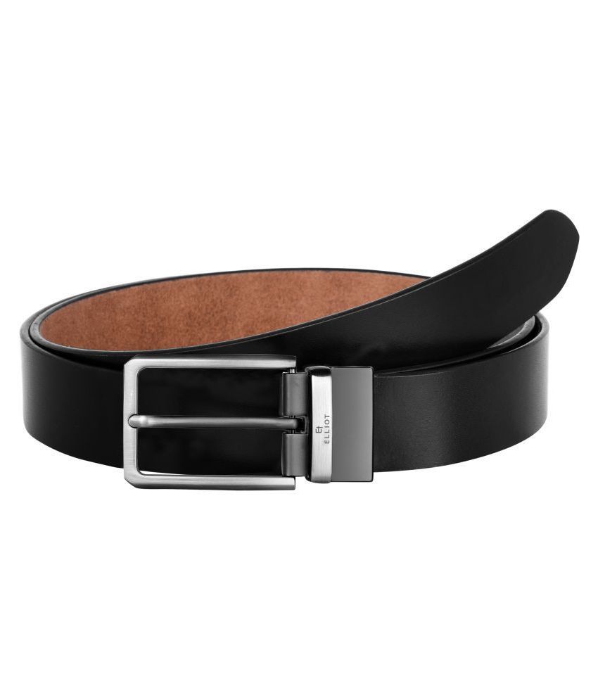     			Elliot Black Leather Formal Belt